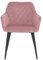Esszimmerstuhl Küchenstuhl Polsterstuhl Wohnzimmerstuhl Sessel mit Armlehnen, Sitzfläche aus Samt, Smaragdgrüner Veloursstuhl, Metallbeine, Rosa