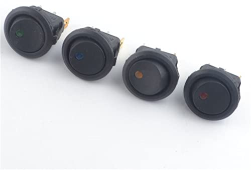 Wippschalter 4 Stücke Auto 12 V / 220 V 3 Pin 4 Farbe Jedes Katzenauge Runde Wipppunkt Boot LED Licht Kippschalter SPST elektronischer Schalter (Color : Oro, Size : 220V)