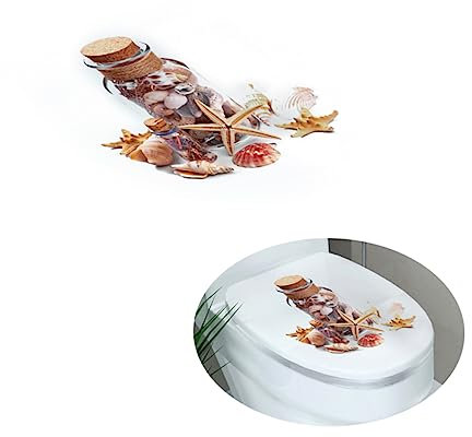 FUNOMOCYA Toilettendeckel Aufkleber Pvc Abnehmbar Selbstklebend Badezimmer Deko Wc Deckel Sticker Sprüche Klodeckel Folie Bad Verzierung