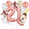 VIKY® 21. Geburtstag Frau Deko, 21 Geburtstag Deko Rosegold, Luftballon 21 Geburtstag Mann Frau, 21. Geburtstag Deko Set mit Folienballon 21 Geburtstag Ballon, Konfetti Luftballons Party Deko Supplies