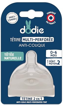 DODIE Mehrfach gelochter Sauger, Durchfluss 2, 0-6 Monate