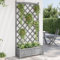 Tidyard Garten-Spalier mit Blumenkasten Pflanzkübel Holzkübel Holzhochbeet Gartenhochbeet für Balkon & Garten & Terrasse Grau Massivholz Tanne
