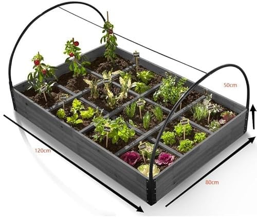 WERKA PRO Carré de Potager Bois et Serre 120x80x50cm