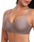 Ganado Damen BH Tiefem V-Ausschnitt Nahtloser BH Soft Bequem BH Bügellos Bustier (Hellbraun, XL)