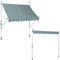Canopée Store Banne Manuel 250 x 120 cm - Auvent de Terrasse sans Perçage - Protection Solaire Réglable avec Manivelle - Blanc et Vert