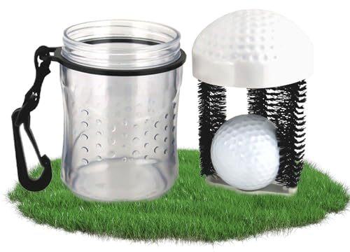 2mGoods Tragbarer Golfball Reiniger, Golfball-Unterlegscheibe, 6x10cm kompaktes Design, schnelle Reinigung, mit Befestigungsclip