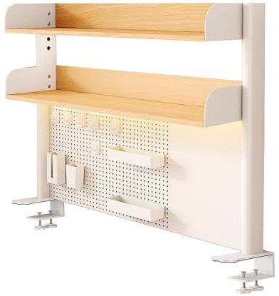 JCSRYD Desk Attachment Shelf Clamp on Desk Pegboard, Privacy Panel for Gaming Desk, No Drill Desk Mounted Organization Board, for Table Accessories(Color:Yellow,Size:60 * 95cm/24 * 37in)