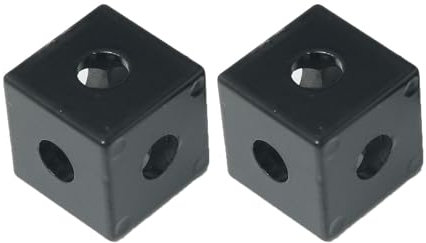 WELWIK 2PCS 3D Printer Accessory Aluminium Anodised 3 Way Cube Corner Bracket Black Steel Reinforced Safety Cap Suitable for 3D Printers and CNC Routers and CNC Laser Cutting Machines