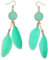 Soul-Cats 1 Paar pastell farbene Feder Ohrringe für Damen im Boho Style, Farbe: mint