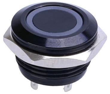 HBTSPJNT Short Push Button 25mm/30mm Black Housing 6pins RGB Red Green Blue Tri-Color Ring LED Illuminated Momentary Switch(30mm Black,Positive_12V)