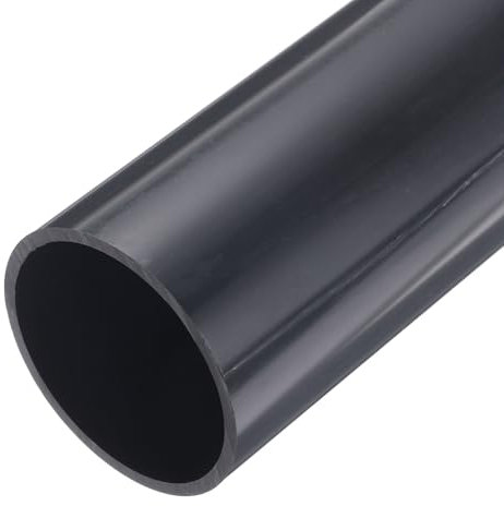 sourcing map 3 Inch PVC Rigid Tube Round Pipe Tubing Hardware Tubing 67.8mm ID 75mm OD 9 Length Dark Grey High Impact for Water Pipe, Crafts, Cable Sleeve
