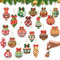 Pgtc 20 Stück Doppelseitige Weihnachten Diamant Malerei,Weihnachtsbaum Dekoration Anhänger,DIY 5d Weihnachten Diamant Kugel Schlüsselanhänger,Doppelseitige Diamant hängende Dekoration Weihnachten