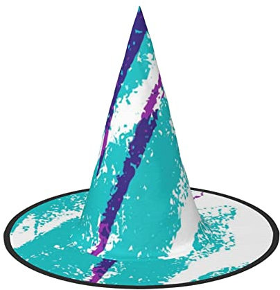 YFSGDLBN 90er-Jahre-Cup-Design, bedruckter Halloween-Hut, Hexenhut, spitzer Hut, dekorativer Hut