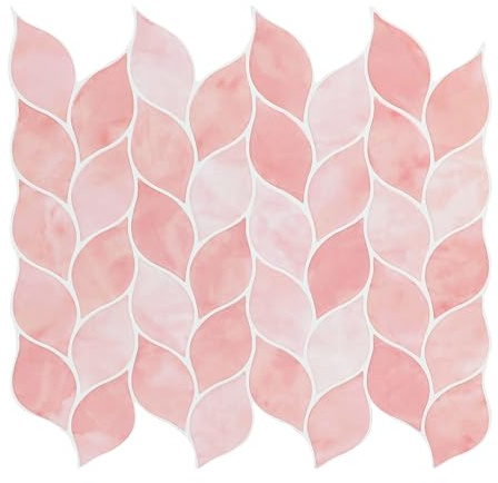 3D Fliesenaufkleber Rosa Klebefliesen, 10-Stück Upgrade Dickere Selbstklebende Fliesen für Küche Bad Wandfliesen