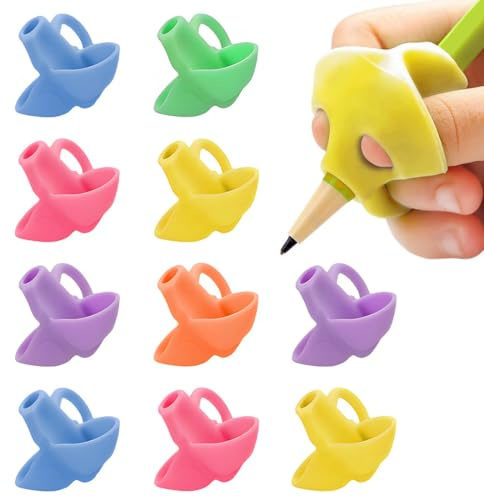 NJCXOLA Agarre de Lápiz para Niños, Agarre de Bolígrafo, 10 piezas de agarres de lápiz, Ayuda de Escritura Herramienta de Corrección Postural para Niños Adultos