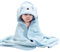 HAGOT Kapuzenhandtuch für Babys, 80x80 cm, Baby Bath Towel, Babybadetuch aus Korallenvliesfür, Babys Neugeborene, Blau
