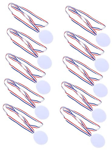 SOIMISS 10stücke Teiliges Blanko Medaillen Aus Langlebigem Material Mit Buntem Band Selbstgestaltbare Wettkampf Auszeichnung Für Junge Mädchen Sportveranstaltungen Und Firmenfeiern