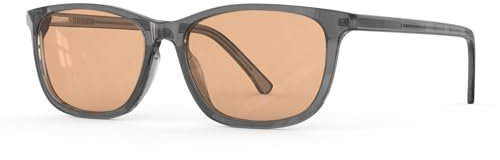 Bloomoak Rose Tinted Migraine Glasses, FL- Flex Light Sensitivity Relief Glasses for Fluorescent LED Glare, Photophobia, Eye Strain (Cinnamon Rose - 70% - Gray Frame(For Outdoor))