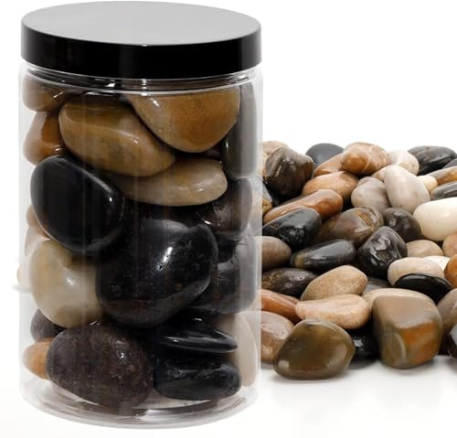 Natürliche polierte Kieselsteine für Blumentöpfe, dekorative Pflanzen, Aquarium, Felsen, Terrarium, Aquarium, Vase, Blumentopf, Kieselsteine (natürliche Flusssteine)