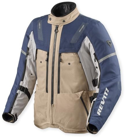 Revit Sand 5 H2O wasserdichte Motorrad Textiljacke, blau/beige, S