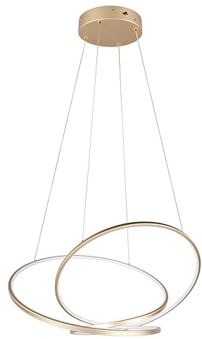 Trio Leuchten LED Pendelleuchte Darvin 349119179, Metall goldfarbig, inkl. 52 Watt LED, Lichtfarbe einstellbar, Switch Dimmer