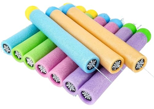 Techson 12 Pack Foam Water Blaster Guns for Kids – Water Squirters Pool Toys, Summer Outdoor Water Guns for Boys & Girls, Beach Water Fight Game