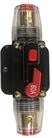 Happyyami Porte-fusible Matériau Métal et Plastique Montage Panneau Étanche 60a Réarmement Manuel pour Système Audio Voiture pour Bateau et Vélo