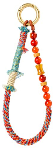 CHUQING Cadena para teléfono móvil corta para muñeca, con cuentas, correa de mano, para teléfono móvil, mariposa, cadena para teléfono móvil