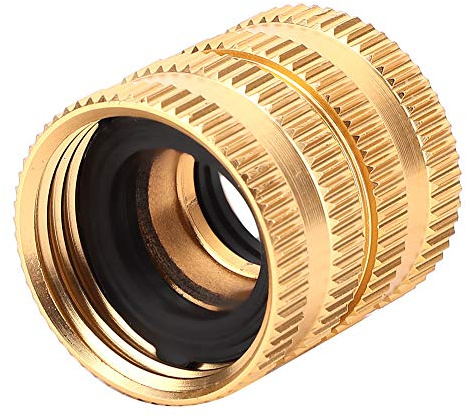 HWGING Conector de Grifo de Manguera de Latón de 3 o 4 Pulgadas, Adaptador Roscado de Manguera de Agua de Jardín con Junta