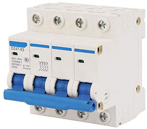 Interruttore Magnetotermico 4P 20A 6000A C20 Quadro Elettrico Protezione DIN 4 Moduli - Bianco