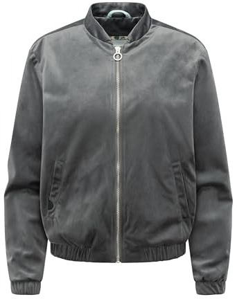 Ragwear Damen leichte Übergangsjacke kurze Bomberjacke aus kuschelig weichem Samt-Material Velvetie XS-XXL