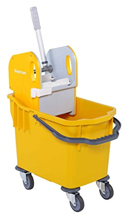 Bayersan Kentucky Mop Bucket With Wringer | Commercial Mop Buckets | Industrial Mopping Supplies (25 litres, Yellow)