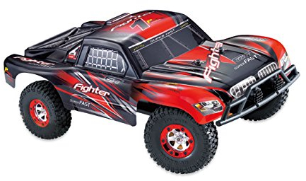 Amewi 22245 Fighter PRO 4WD brushless 1:12 Short Course, RTR,2,4GHz, Rot, Schwarz, Weiß