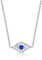 Diamond Treats Dainty Evil Eye Necklace in 925 Sterling Silver, Cute Sterling Silver Evil Eye Pendant Necklace for Women and Teenage Girls with Cubic Zirconia Stones, Silver Jewellery for Women