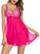 Avidlove Damen W -Spitze Babydoll Chemise Ineinander greifen Nachtw Outfits X-Large Style 1-rose Red