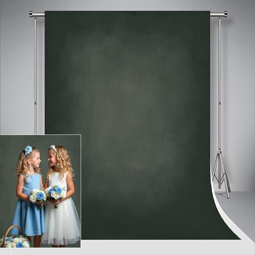 Kate Photography Backdrop 6.5x10ft/2x3m Dark Green Photo Background Microfiber Retro Texture Portrait Backdrops for Photography Studio Props