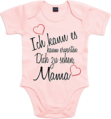 Mister Merchandise Baby Body Ich kann es kaum erwarten Dich zu sehen Mama Strampler liebevoll bedruckt Wiedersehen Weg Reise Weiß, 3-6