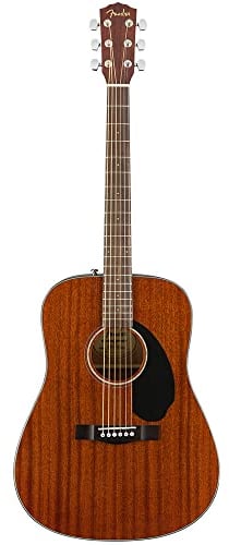 Fender CD-60S Dreadnought Akustikgitarre, Walnussgriffbrett, Mahagoni, Inklusive kostenloser virtueller Kurse auf Fender Play