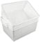 Fosly Large Rectangular Storage Baskets, Set of 4, White Plastic Basket Boxes Bin