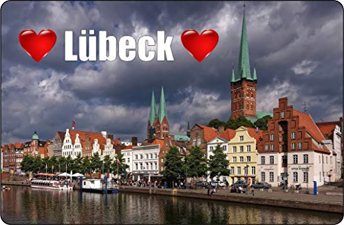 Cadora Magnetschild Kühlschrankmagnet I Love Lübeck V