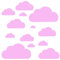 13 WOLKEN SET - Wolke Wandtattoo Wandaufkleber Sticker Aufkleber Wölkchen Himmel (Rosa)