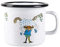 Pippi Langstrumpf Tasse, Emaille, 250ml, Tasse mit Pippi und Kleinen Onkel für Jungen, Mädchen, Kinder und Erwachsene