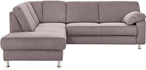 Cavadore Ecksofa Belfast mit Ottomane links / Polsterecke mit Federkern / inkl. Vorziehsitz und Bettkasten / 243 x 88 x 218 / Mikrofaser Anthrazit