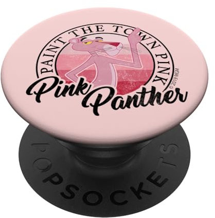PopSocket : PopGrip Pink Panther Paint The Town Pink - PopSockets Ausziehbarer Sockel und Griff für Smartphones und Tablets