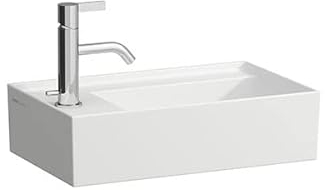 Laufen Kartell Handwaschbecken,Armaturenbank Links, unterbaufähig, 1 Hahnloch, ohne Überlauf, 460x280, Farbe: Snow (weiß matt) - H8153357571111