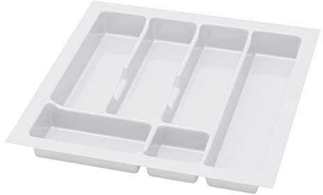 ALUSFERA Besteckkasten für Schubladen 50 cm – Schubladen Organizer mit Fächeraufteilung – Hochwertiger Schubladen Organizer Küche für Mehr Ordnung – Anpassbar und leicht zu reinigen -430x430mm Weiß