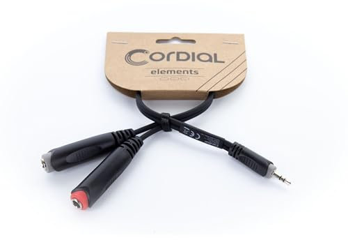 Cavo Y bretella mini-jack stereo, 2 jack mono femmina 30 cm