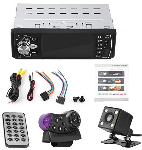 Estink Auto MP5-Player, 4,1-Zoll-High-Definition-Bluetooth-Freisprech-FM-Autoradio, Eingebautes Mikrofon, Digitaler Bildschirm, Kann Als Ladegerät Verwendet Werden, Aux-Speicherkarte(mit Cam)