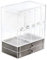 MEETOZ Acrylic Jewelry Box with 2 Drawers, 5 Clear Hanging Earring Holders, Velvet Jewelry Organizer, Clear Jewelry Display Storage Case for Woman, for Ring Bracelet Earring& Necklace.
