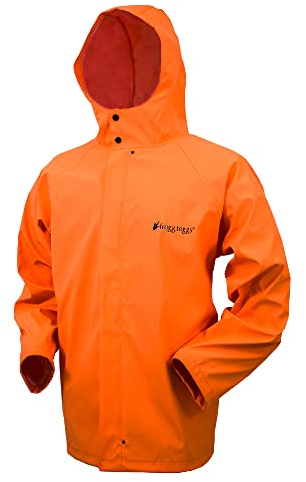 FROGG TOGGS Waypoint Angler Herren-Jacke, wasserdicht, strapazierfähig, 4-Wege-Stretch, Orange/Abendrot im Zickzackmuster (Sunset Chevron), S